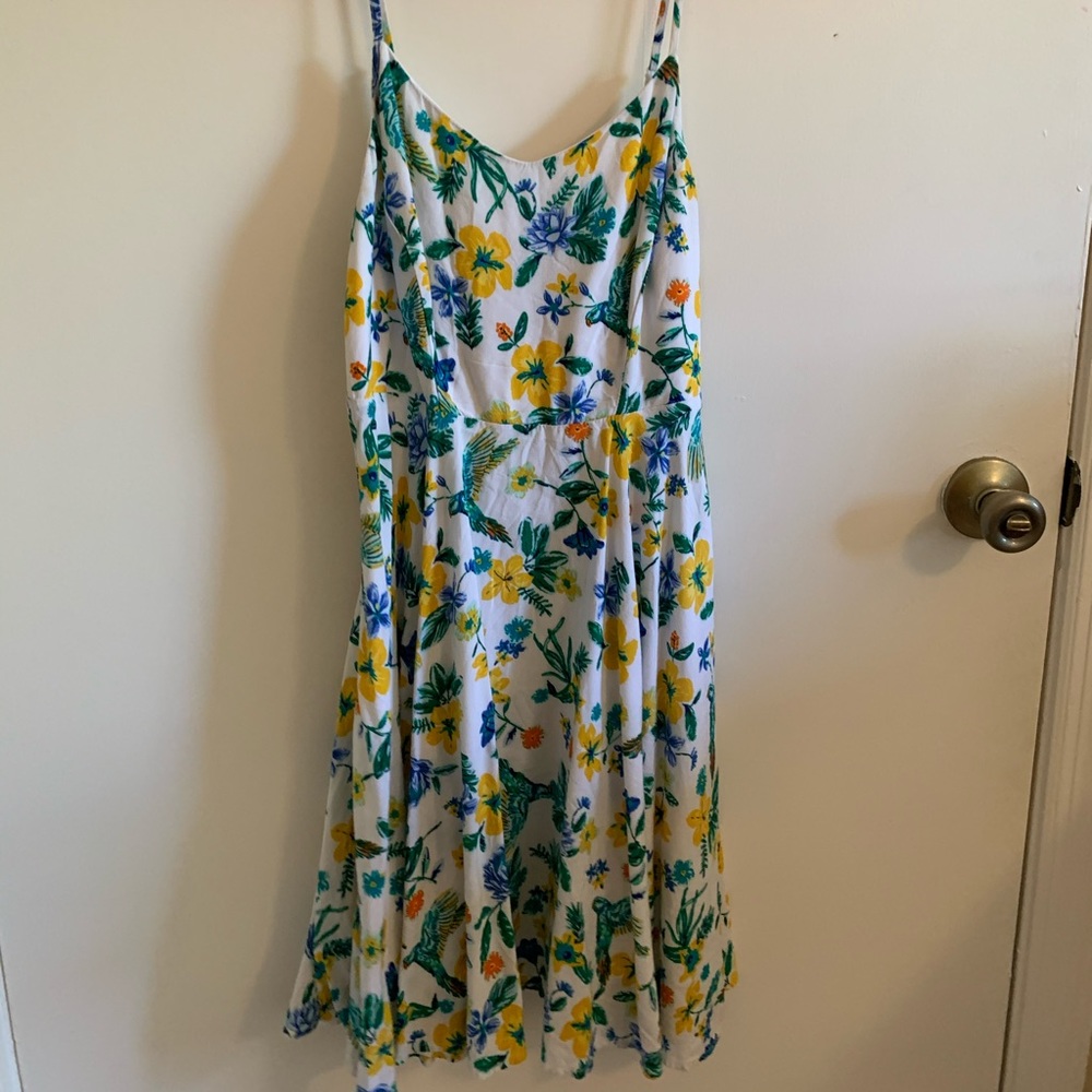 White and floral dress